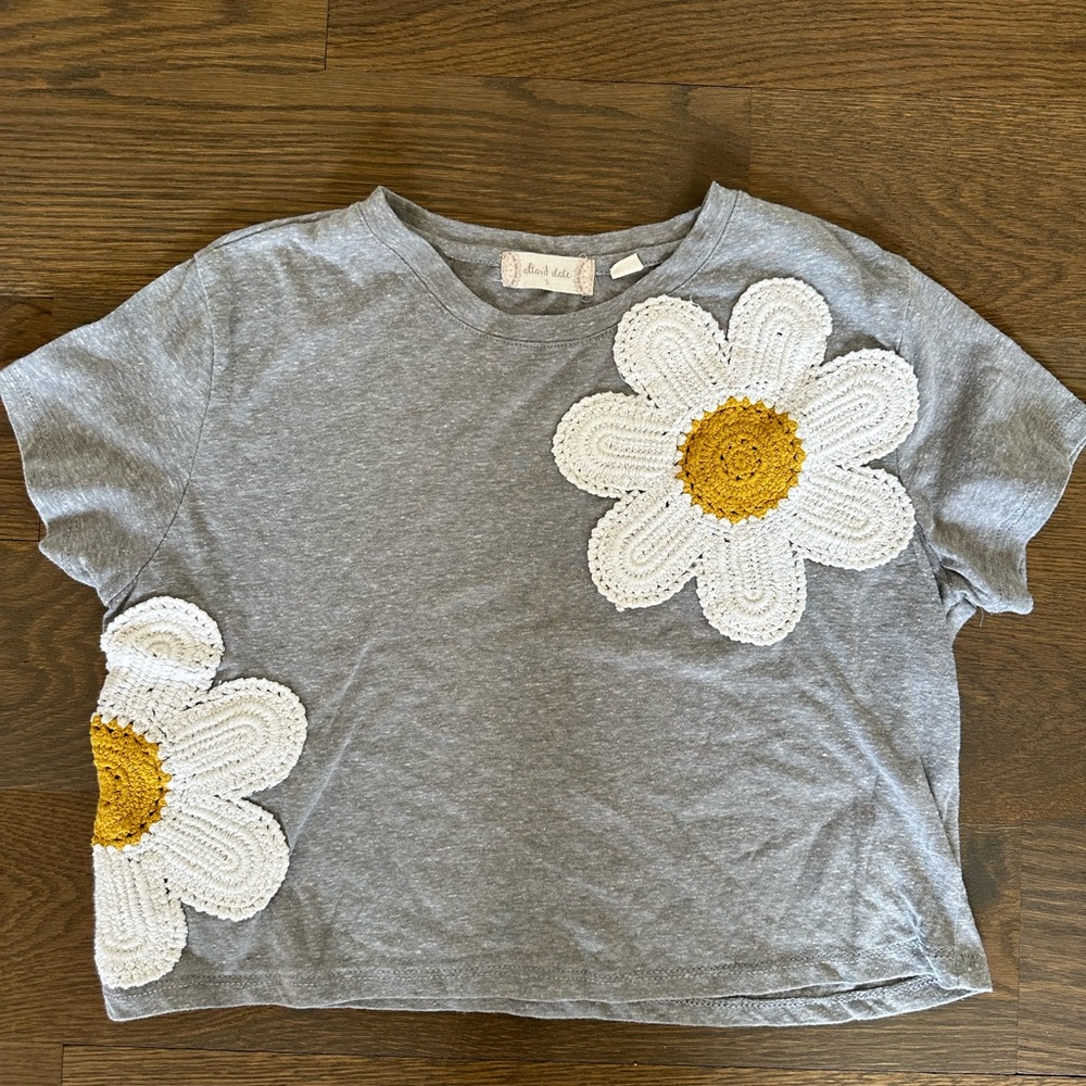 Altar’d State Knit Flower Cropped Tee